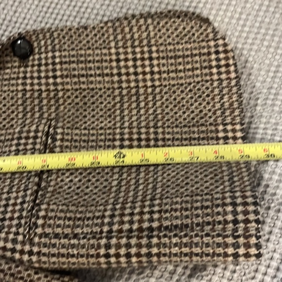 Brown Wool Plaid One Button Vintage Blazer By Georgia Sant’Angelo - Picture 11 of 13
